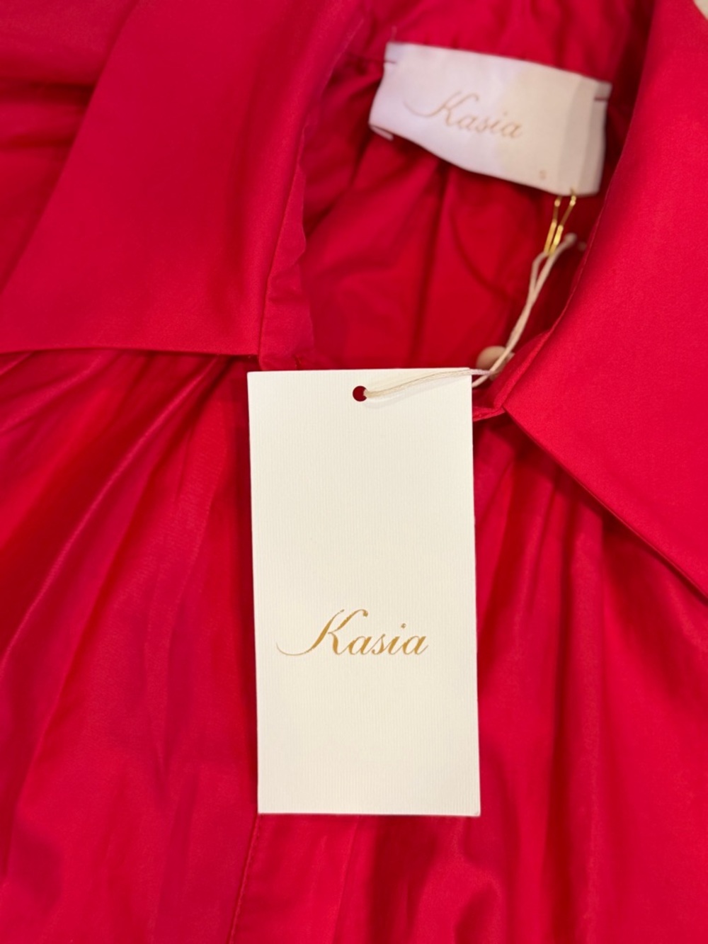 KASIA RUFFLE RED DRESS 100% Cotton Size Small - Picture 12 of 12